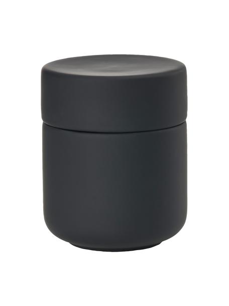 Úložná dóza z kameniny Ume, Kamenina s jemným povrchom (plast), Čierna, Ø 8 x V 10 cm