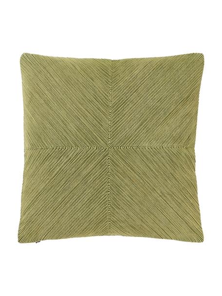 Baumwoll-Kissenhülle Rino mit Strukturmuster, 100 % Baumwolle, Grün, B 45 x L 45 cm