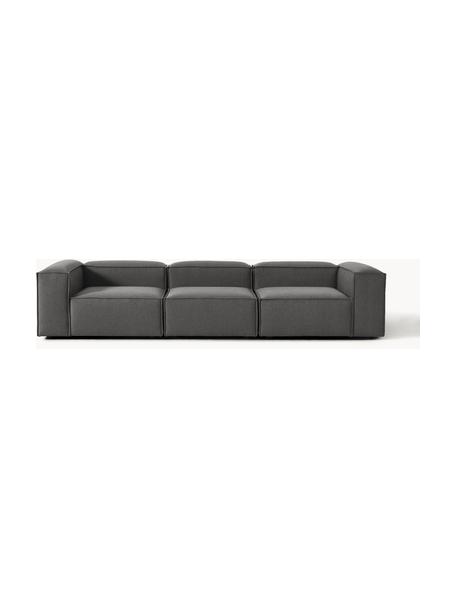 Modulares Sofa Lennon (4-Sitzer), Bezug: 100 % Polyester Der strap, Gestell: Massives Kiefernholz, Spe, Webstoff Anthrazit, B 327 x T 119 cm