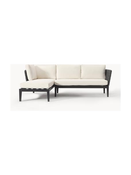 Tuin lounge hoekbank Caline, Bekleding: 100% polyester Met 20.000, Frame: aluminium, Off White, antraciet, B 149 x D 77 cm, hoekdeel links