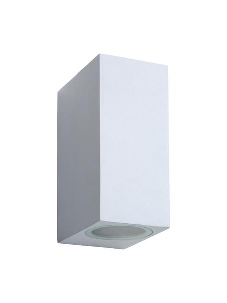 Außenwandleuchte Zora in Weiß, Lampenschirm: Aluminium, beschichtet, Diffusorscheibe: Glas, Weiß, 7 x 15 cm