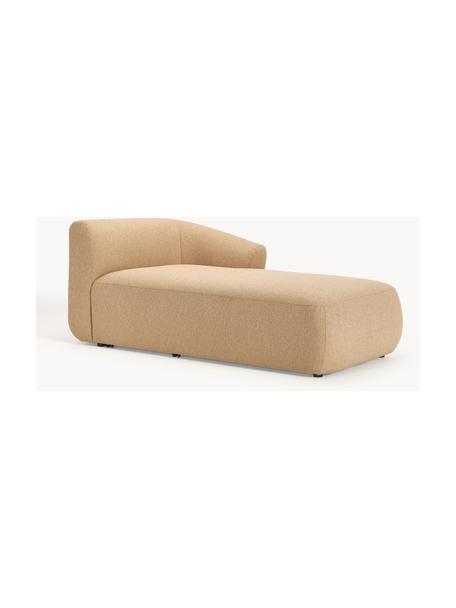 Chaise longue hoekmodule Sofia uit bouclé, Bekleding: bouclé (100% polyester) M, Frame: sparrenhout, spaanplaat, , Poten: kunststof Dit product is , Bouclé beige, B 185 x D 92 cm, hoekdeel rechts