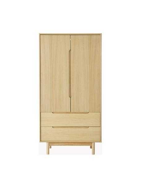 Kleiner Kleiderschrank Cassy, 2-türig, Beine: Eichenholz, massiv Dieses, Eichenholz, B 100 x H 195 cm