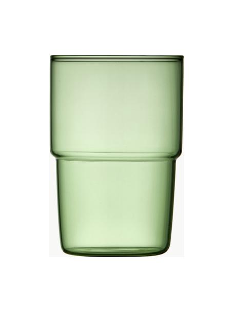 Verres à eau en verre borosilicate Torino, 2 pièces, Verre borosilicate, Vert, transparent,, Ø 8 x haut. 12 cm, 400 ml