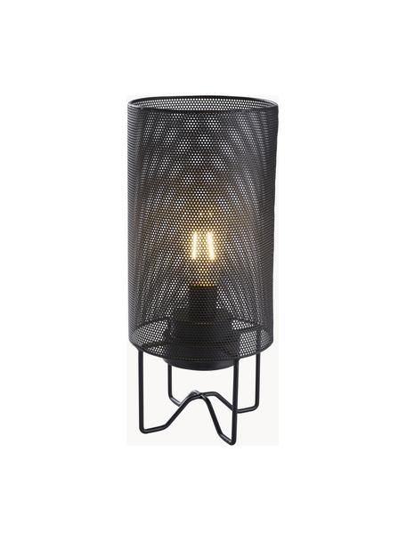 Prenosná stolová LED lampa do exteriéru Evening, Plast, potiahnutý kov, Čierna, Ø 15 x V 33 cm