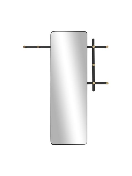 Hranaté nástenné zrkadlo Will, Čierna, mosadzné odtiene, Š 105 x V 140 cm