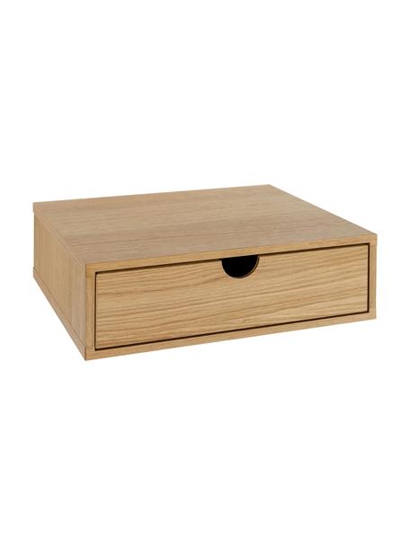 Comodino camera da letto da parete con cassetto Farsta, Pannello di fibra a media densità con finitura in legno di quercia certificato FSC®, Legno di quercia, Larg. 40 x Alt. 15 cm