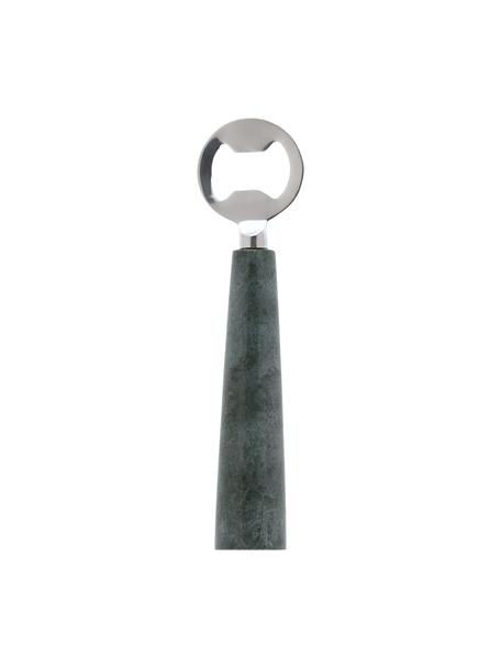 Décapsuleur en marbre Bluma, Vert, marbré, couleur argentée, larg. 3 x haut. 18 cm