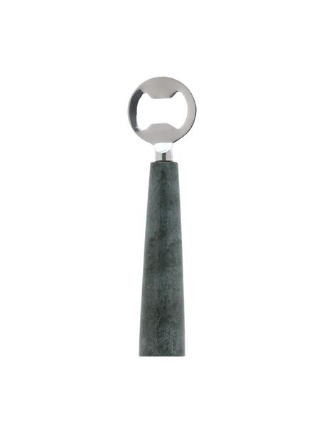Marmor-Flaschenöffner Bluma, Griff: Marmor, Grün, marmoriert, Silberfarben, B 3 x H 18 cm
