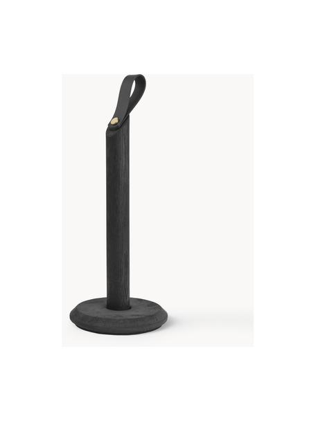 Porte-rouleau de cuisine en chêne Grab, Noir, Ø 15 x haut. 32 cm