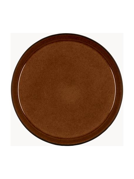 Dinerborden Gastro met reactief glazuur, 6 stuks, Keramiek, Donkerbruin, zwart, Ø 27 cm