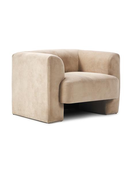 Fauteuil Bobi, Tissu couleur sable, larg. 100 x long. 82 cm