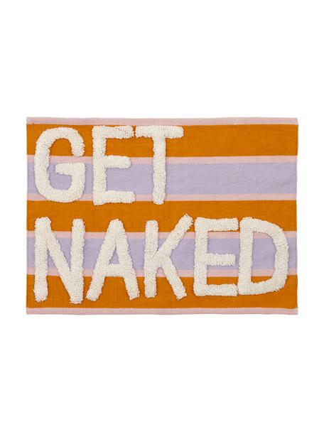 Alfombrilla de baño texturizada Get Naked, 100% algodón, Lila, naranja, beige claro, An 55 x L 80 cm