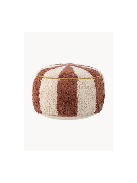 Kinder-Pouf Charoline, Bezug: 95 % Baumwolle, 5 % Polye, Webstoff Nougat, Off White, Ø 44 x H 26 cm