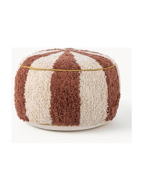 Kinder-Pouf Charoline, Bezug: 95 % Baumwolle, 5 % Polye, Webstoff Nougat, Off White, Ø 44 x H 26 cm