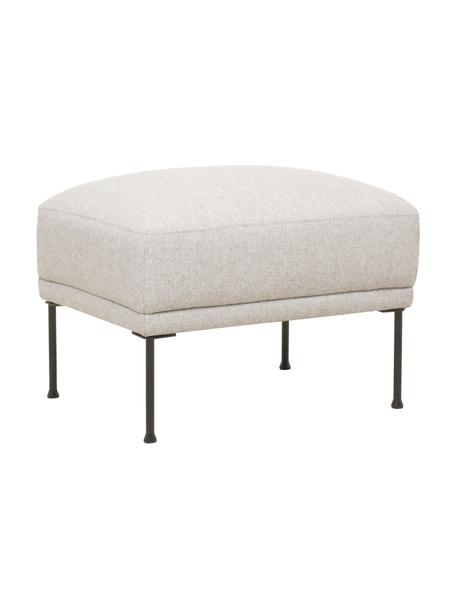 Tabouret de canapé avec pieds en métal Fluente, Tissu beige, larg. 62 x haut. 46 cm