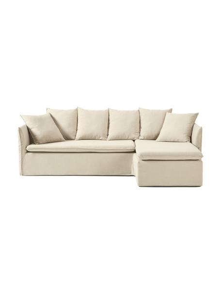 Ecksofa Mila (3-Sitzer), Bezug: 100% Polyester Der hochwe, Gestell: Kieferholz, Faserplatte, , Webstoff Dunkelbeige, B 230 x H 85 cm, Eckteil rechts