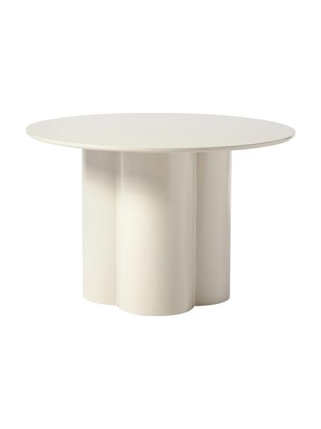 Table de salle à manger ronde Keva en bois, tailles variées, MDF, certifié FSC, enduit, Blanc cassé, Ø 115 x haut. 75 cm