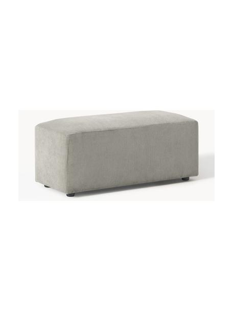 Puf reposapiés de pana Melva, Tapizado: pana (92% poliéster, 8% p, Estructura: madera de pino y abeto ma, Patas: plástico., Pana gris, An 99 x F 42 cm
