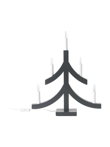Lámpara LED árbol navideño de madera Pagod, Estructura: madera, Gris antracita, blanco, An 40 x Al 48 cm