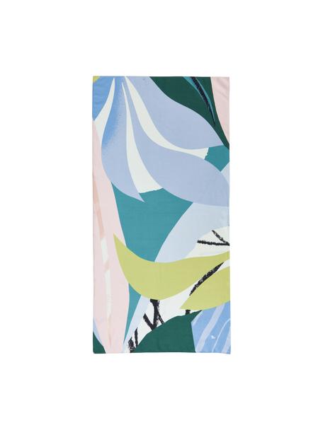 Fouta de plage imprimé tropical Retreat Towels, Bleu, rose, jaune, vert, larg. 90 x long. 180 cm
