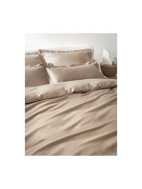 Baumwollsatin-Bettdeckenbezug Premium, Webart: Satin Fadendichte 400 TC,, Beige, B 155 x L 220 cm
