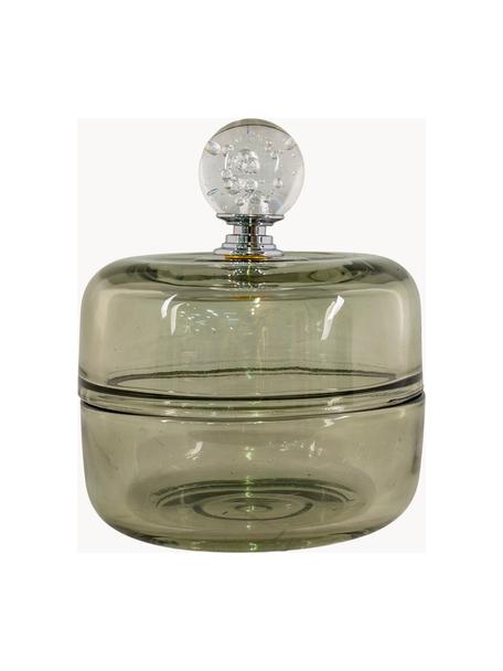 Contenitore piccolo Greeny, Vetro, Verde oliva, Ø 10 x Alt. 11 cm