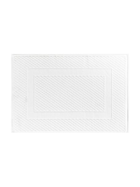 Alfombrilla de baño antideslizante con estampado de panal Katharina, Blanco, An 50 x L 70 cm