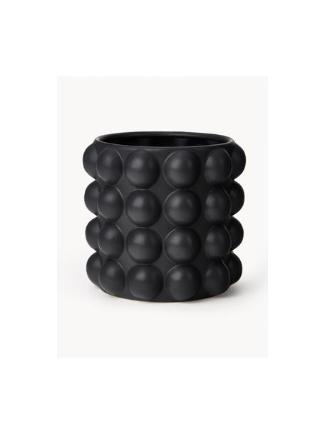 Macetero Bob, Ø 24 cm, Cerámica de gres, Negro, Ø 24 x Al 22 cm