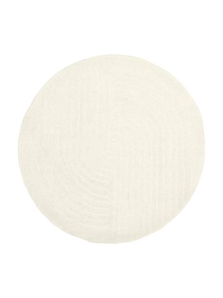 Tappeto rotondo in lana color bianco crema Mason, Retro: 100% cotone Nel caso dei , Beige, Ø 120 cm (taglia S)