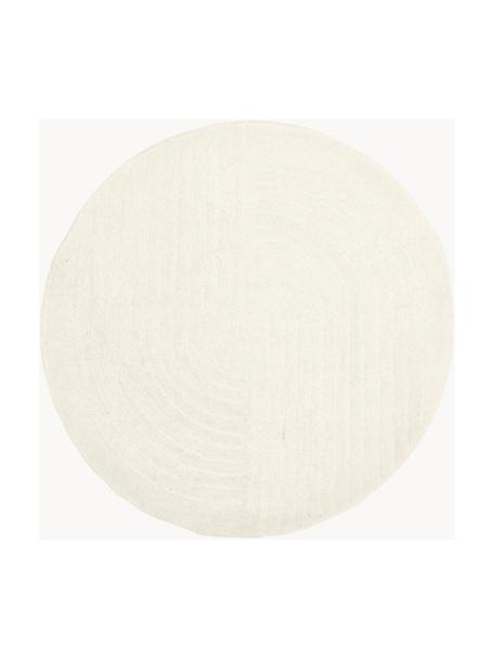 Tapis rond en laine tuftée main Mason, Blanc crème, Ø 120 cm (taille S)