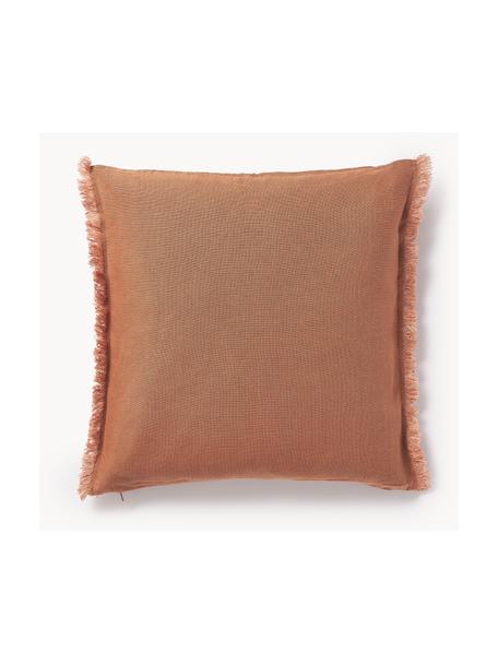 Housse de coussin 50x50 en lin à franges Luana, 100 % pur lin

Le lin est naturellement doté d'un toucher plutôt rugueux et d'un aspect froissé
Sa résistance élevée au accrocs lui confère robustesse et longévité, Terracotta, larg. 50 x long. 50 cm