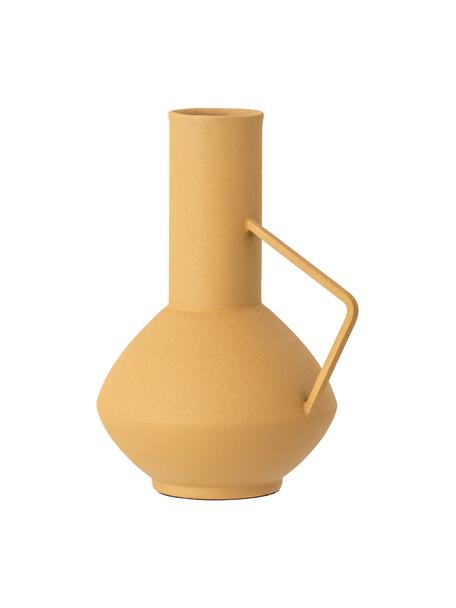 Kovová váza Lioba, Potiahnutý kov, Žltá, Š 13 x V 21 cm