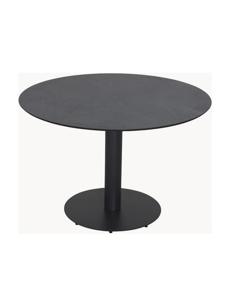 Table de jardin ronde en métal Troy, Métal, enduit, Noir, Ø 110 x haut. 74 cm