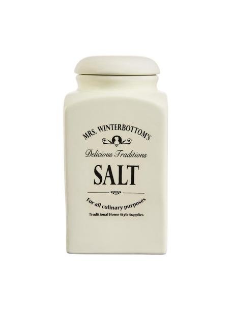 Bote Mrs Winterbottoms Salt, Gres, Blanco crema, negro, Ø 11 x Al 21 cm, 1,3 L