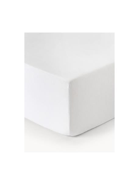 Prześcieradło z flaneli z gumką Biba, Biały, S 90 x D 200 cm, W 25 cm