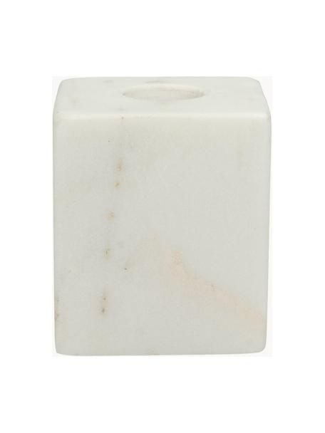 Marmor-Kerzenhalter Marble, Marmor, Weiss, marmoriert, B 5 x H 6 cm