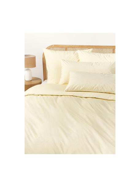 Funda nórdica de percal Elsie, Amarillo claro, Cama 90 cm (155 x 220 cm)