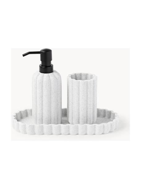 Set de accesorios de baño Giselle, 3 pzas., Gris claro, Set de diferentes tamaños