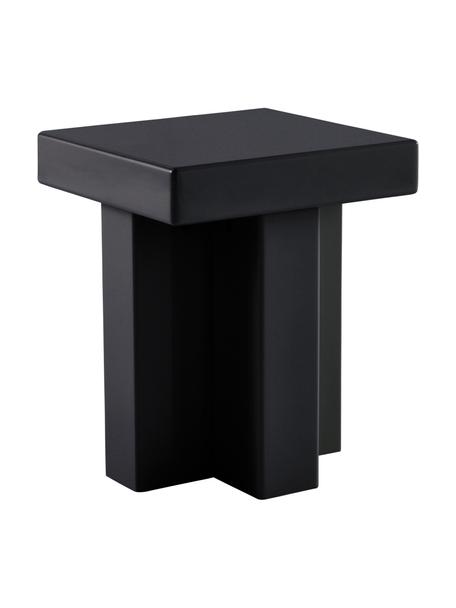 Table d'appoint noir Crozz, MDF (panneau en fibres de bois à densité moyenne), laqué, Noir, larg. 40 x haut. 58 cm