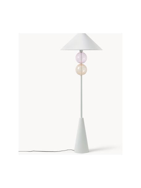 Stojací lampa Aglaia, Bílá, jantarová, růžová, Ø 55 cm, V 155 cm