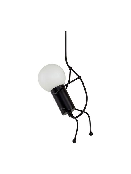 Lámpara de techo Gubbe, Figura: metal recubierto, Cable: cubierto en tela, Negro, An 8 x L 350 cm