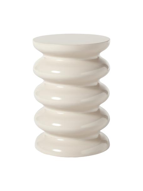Tavolino rotondo Illy, Pannello di fibra a media densità (MDF) laccato, Beige, Ø 35 x Alt. 50 cm