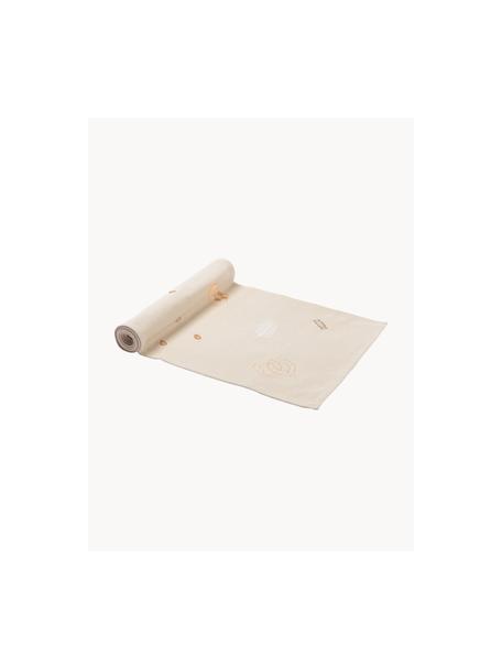 Chemin de table en coton Bomuld, 100% coton, Beige clair, doré, larg. 40 x long. 140 cm