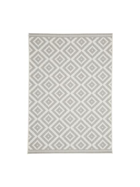 Tapis d'extérieur gris blanc Miami, 86 % polypropylène, 14 % polyester, Blanc crème, gris, larg. 80 x long. 150 cm (taille XS)