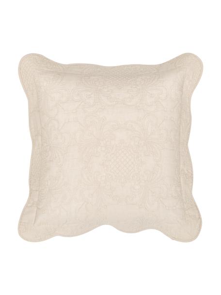 Vyšívaný bavlněný povlak na polštář Madlon, 100 % bavlna, Béžová, Š 45 cm, D 45 cm