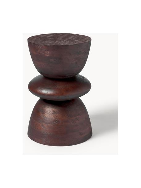 Pomocný stolík z mangového dreva Benno, Masívne mangové drevo, lakované, Mangové drevo, s tmavým lakom, Ø 35 x V 50 cm