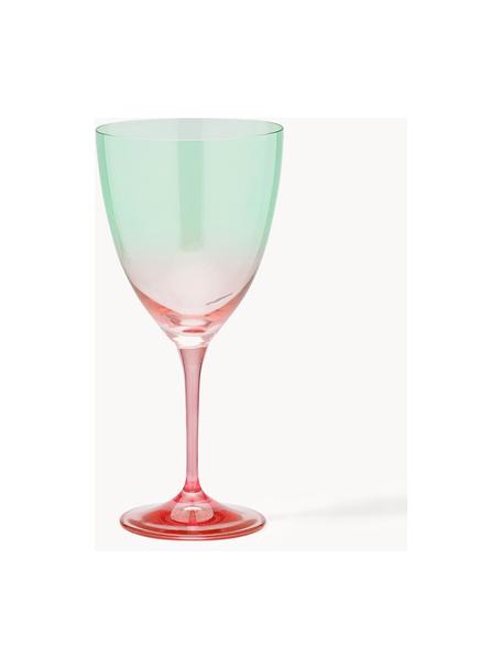 Bicchieri da vino Ombre Flash 2 pz, Vetro, Verde turchese, corallo, Ø 10 x Alt. 12 cm, 400 ml