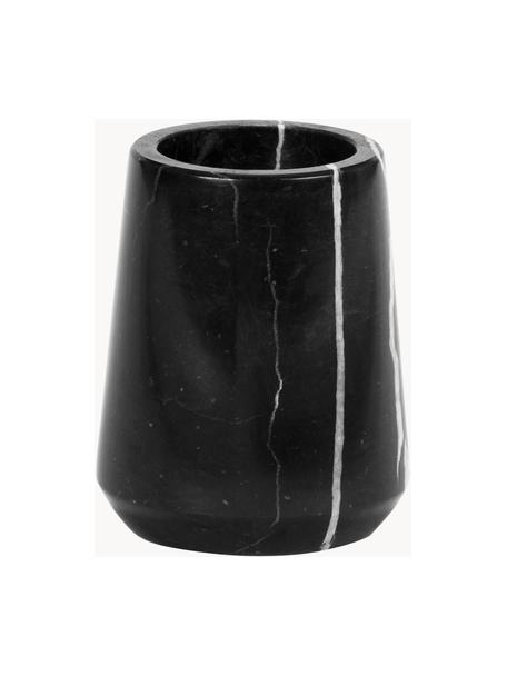 Kubek na szczoteczki z marmuru Lux, Marmur, Czarny, marmurowy, Ø 9 x W 11 cm