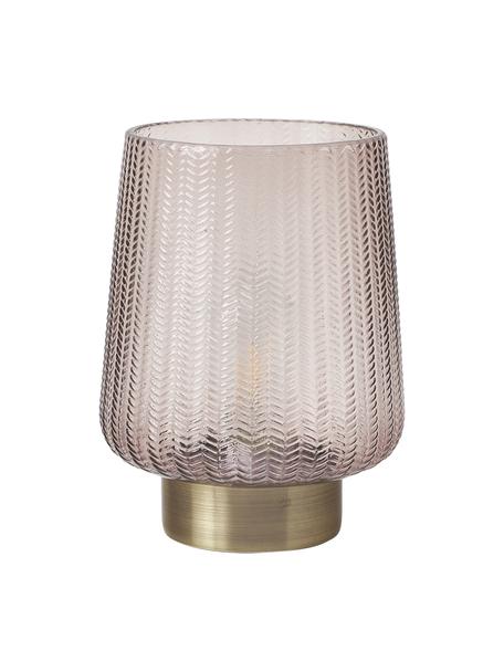 Mobilna lampa stołowa LED z funkcją timera Fancy Glamour, Szkło, metal, Taupe, odcienie złotego, Ø 19 x W 26 cm